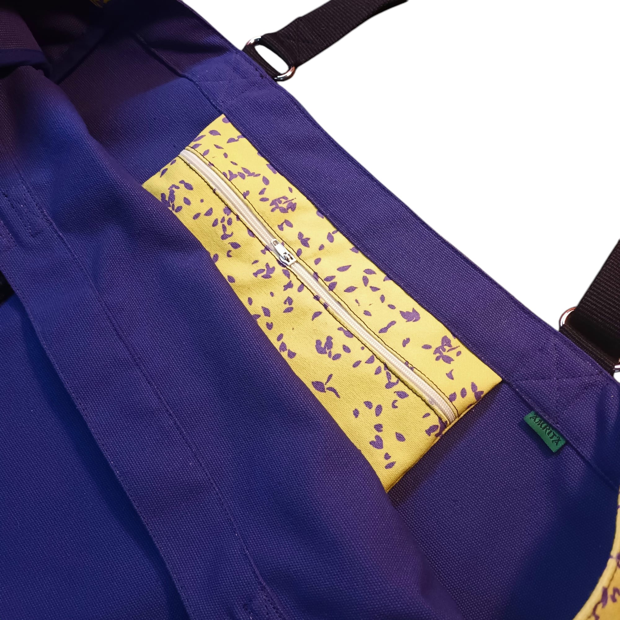 Bolsa porta zafu/esterilla árbol de la vida amarillo - Imagen 3