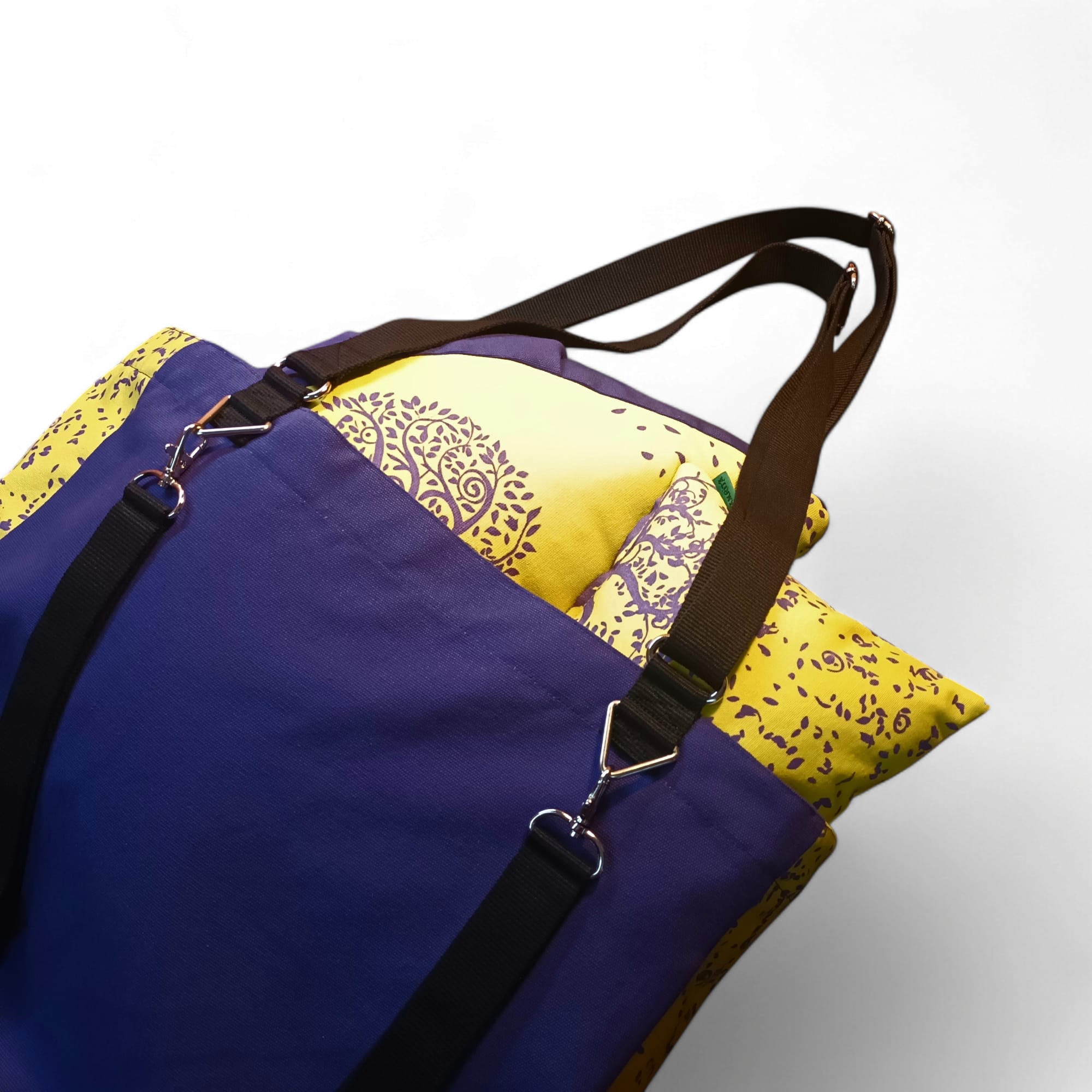 Bolsa porta zafu/esterilla árbol de la vida amarillo - Imagen 2