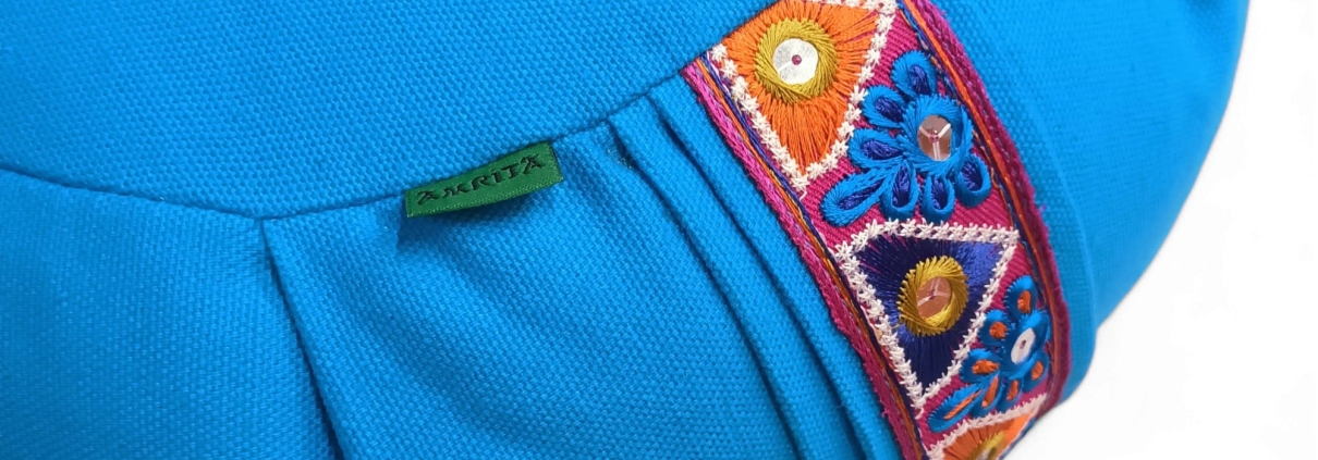 cojín meditación azul