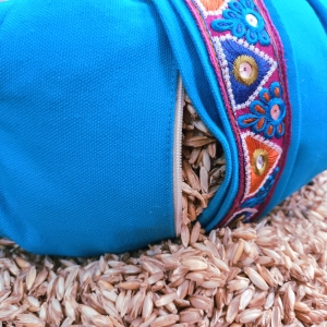 cojín meditación azul