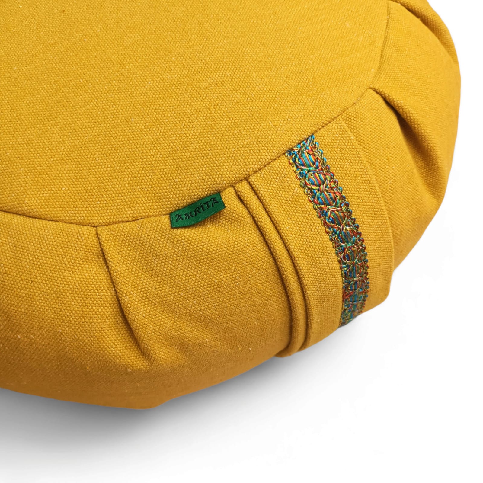 cojín meditación amarillo