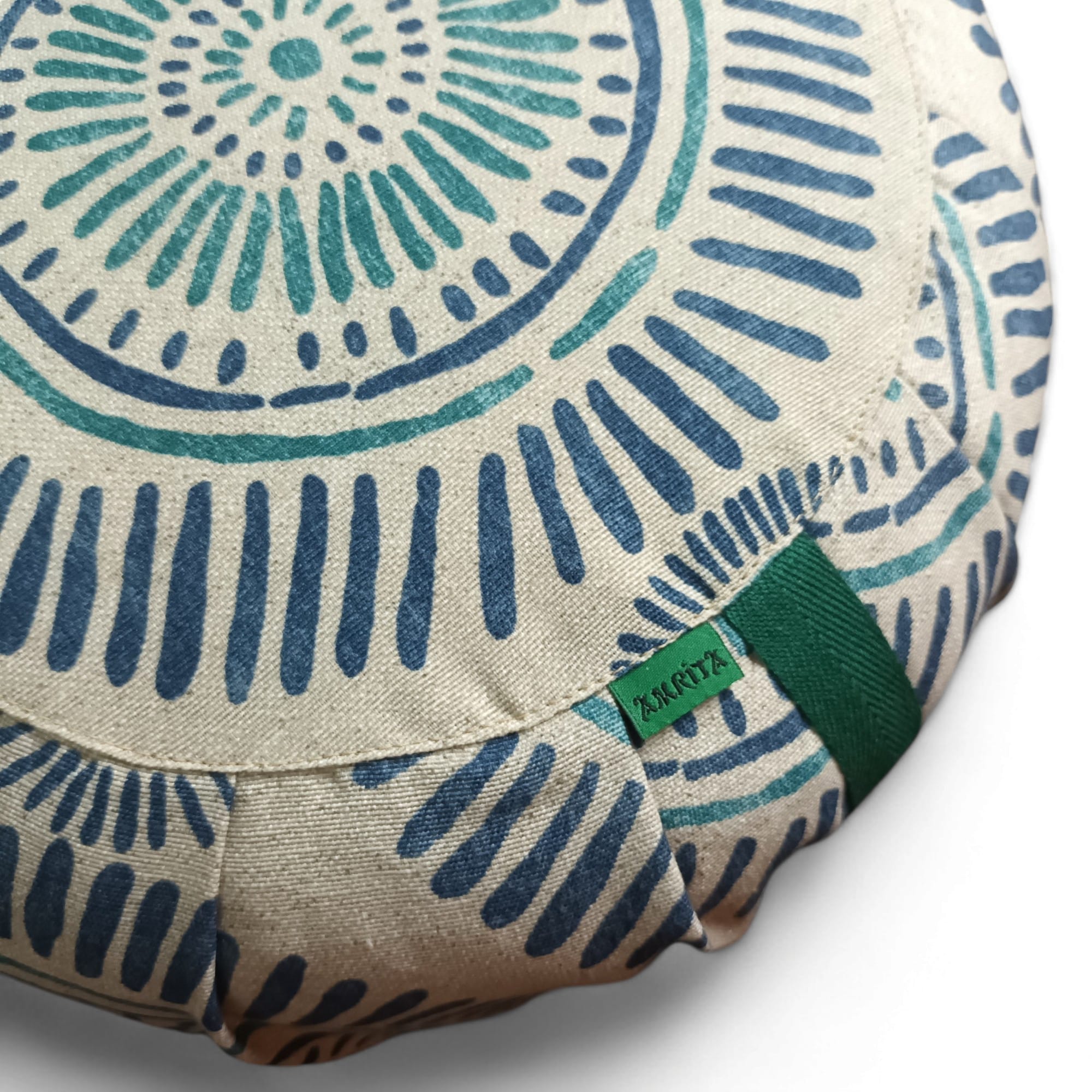 zafu meditación yoga zania azul