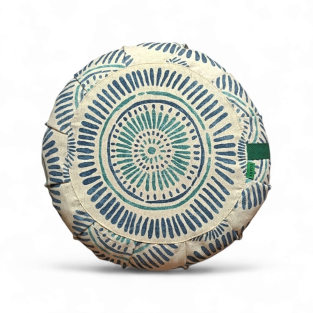 zafu meditación yoga zania azul