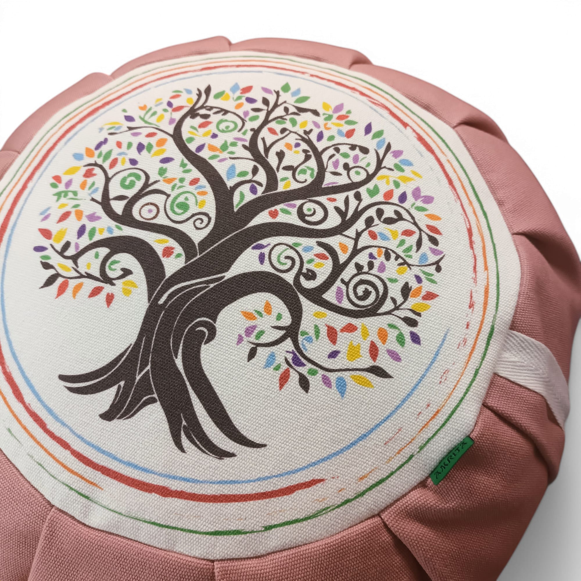 cojin meditacion yoga rosa